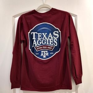 Texas A&M Aggies T-shirt Long Sleeve Maroon Size S